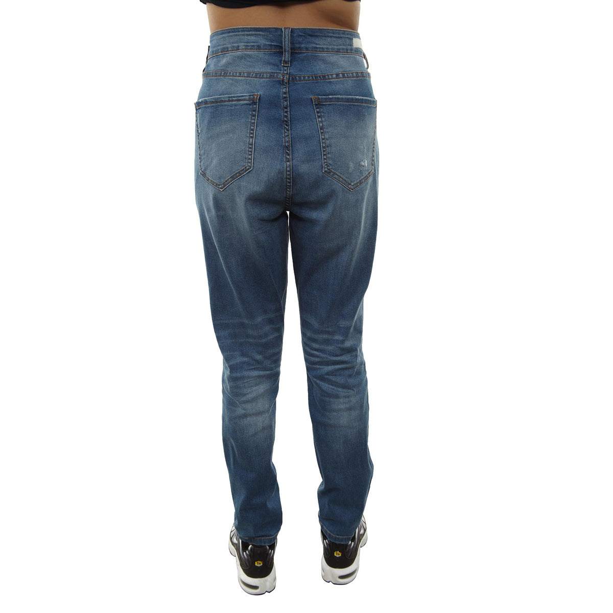 Cello Plus Mid Rise Dbl Roll Cuff Destroyed 27inch Ankle Skinny Jeans Womens Style : Ab76245p-1