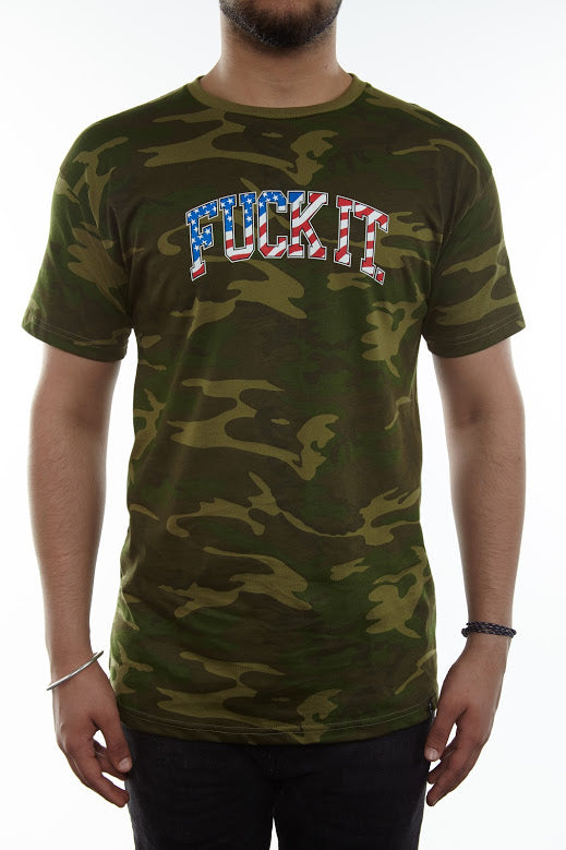 Huf Fuck It Camo Flag Tee Mens Style : Ts00622