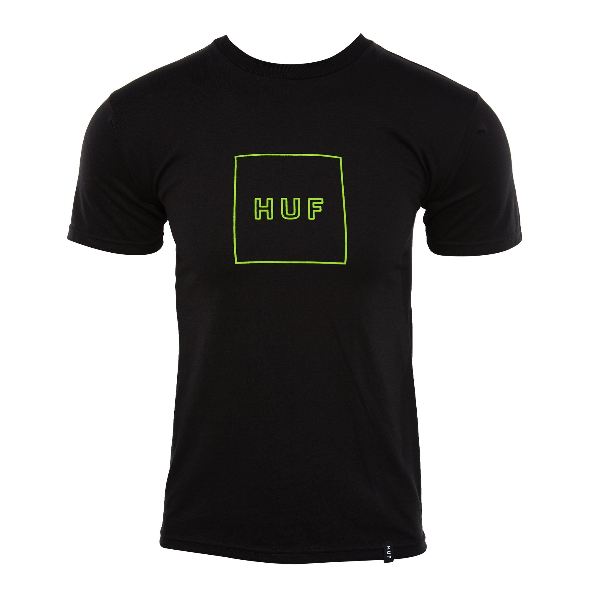 Huf Outline Box Logo Tee Mens Style : Ts00058-BLACK