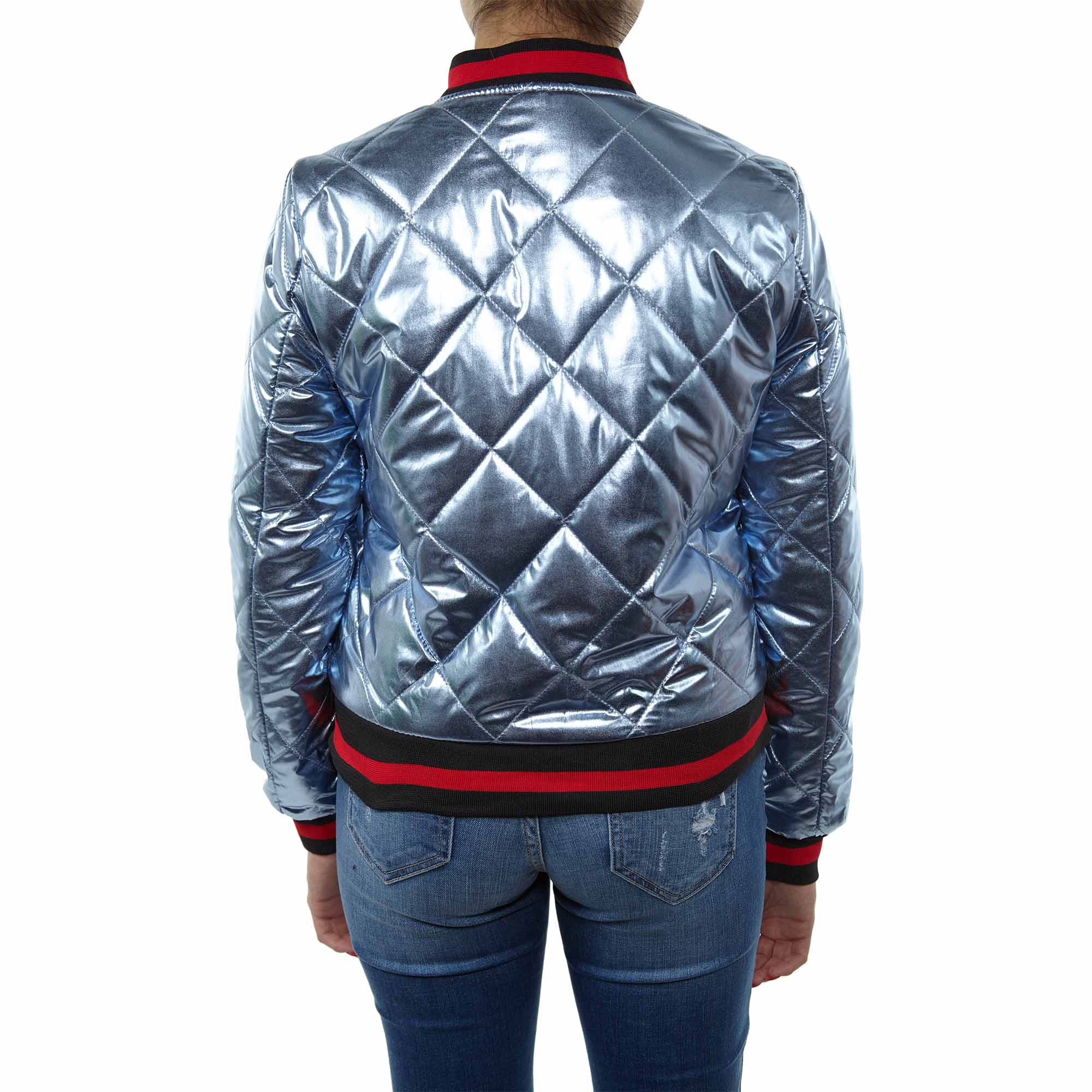Maniere Metallic Bomber Jacket Womens Style : Mbj18