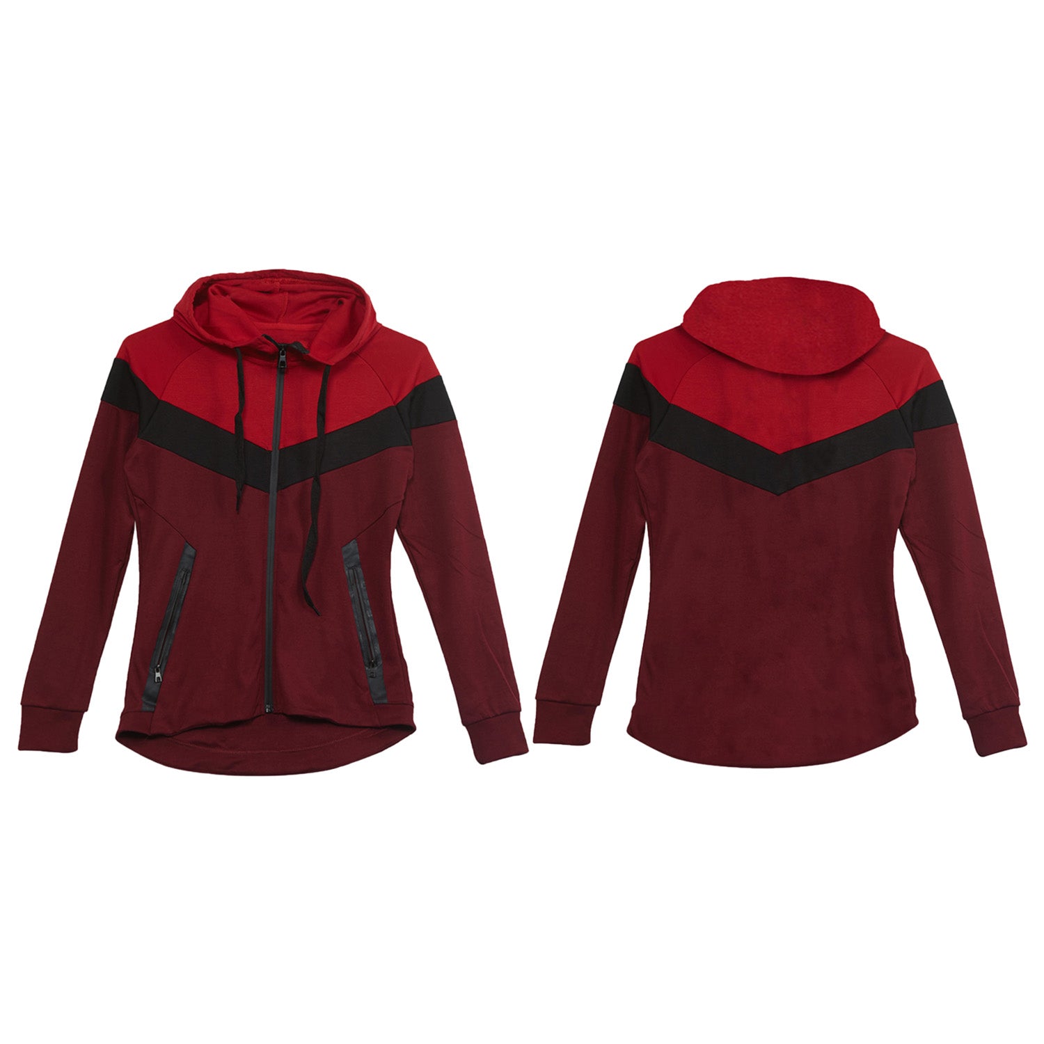 Red Fox Tech Fleece Color Block Top Womens Style : St7008-BU