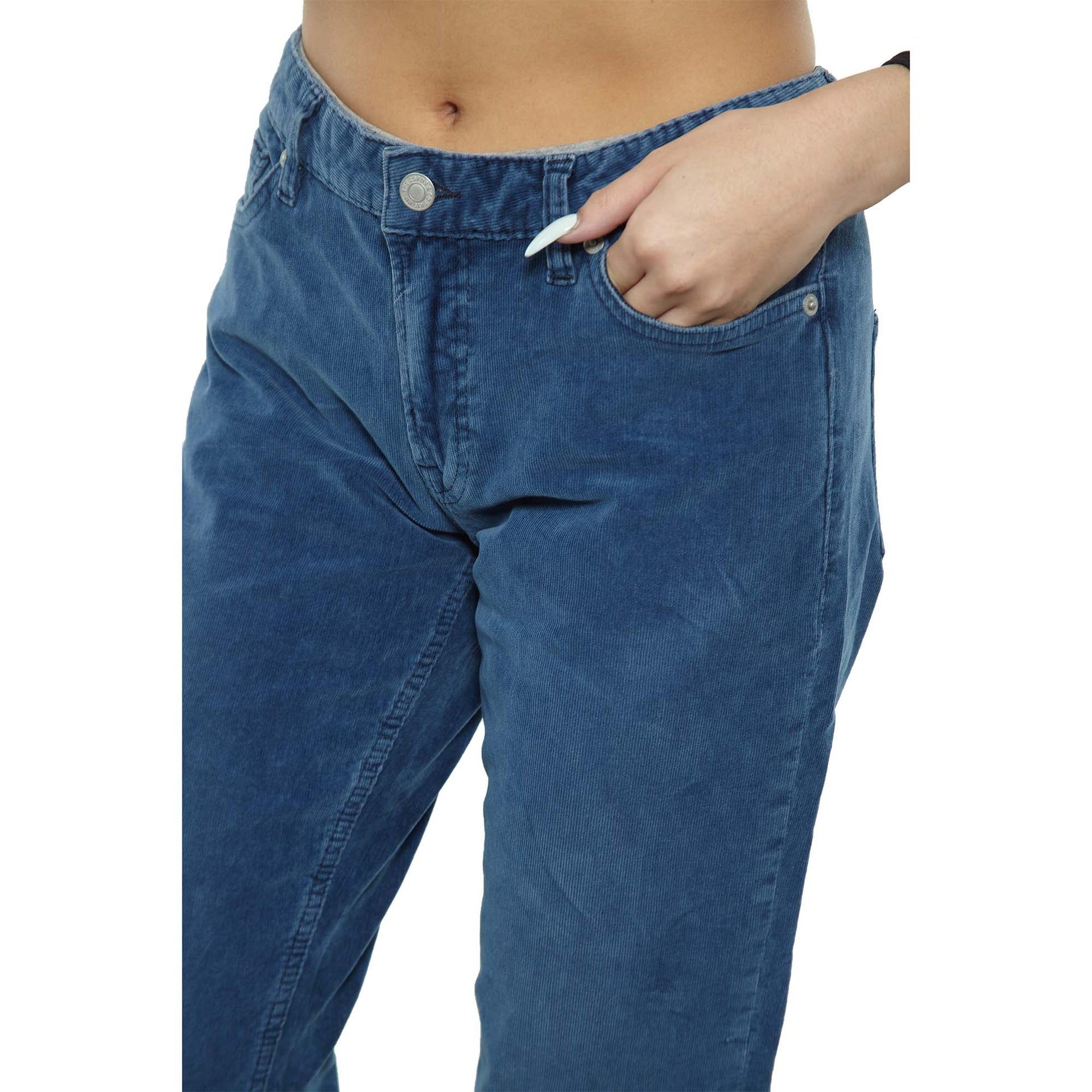 The Cords & Co 5-pocket Mid-waist/loose Fit Cropped Womens Style : Mom Ess30308-051