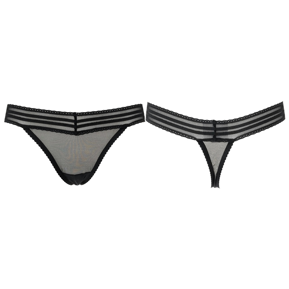 La Perla Daisy Black Mesh net Thong Womens Style : 0019107-0002