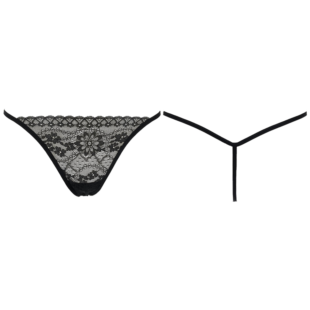 La Perla Rosa Black Lace G-string Womens Style : 0016828-0002