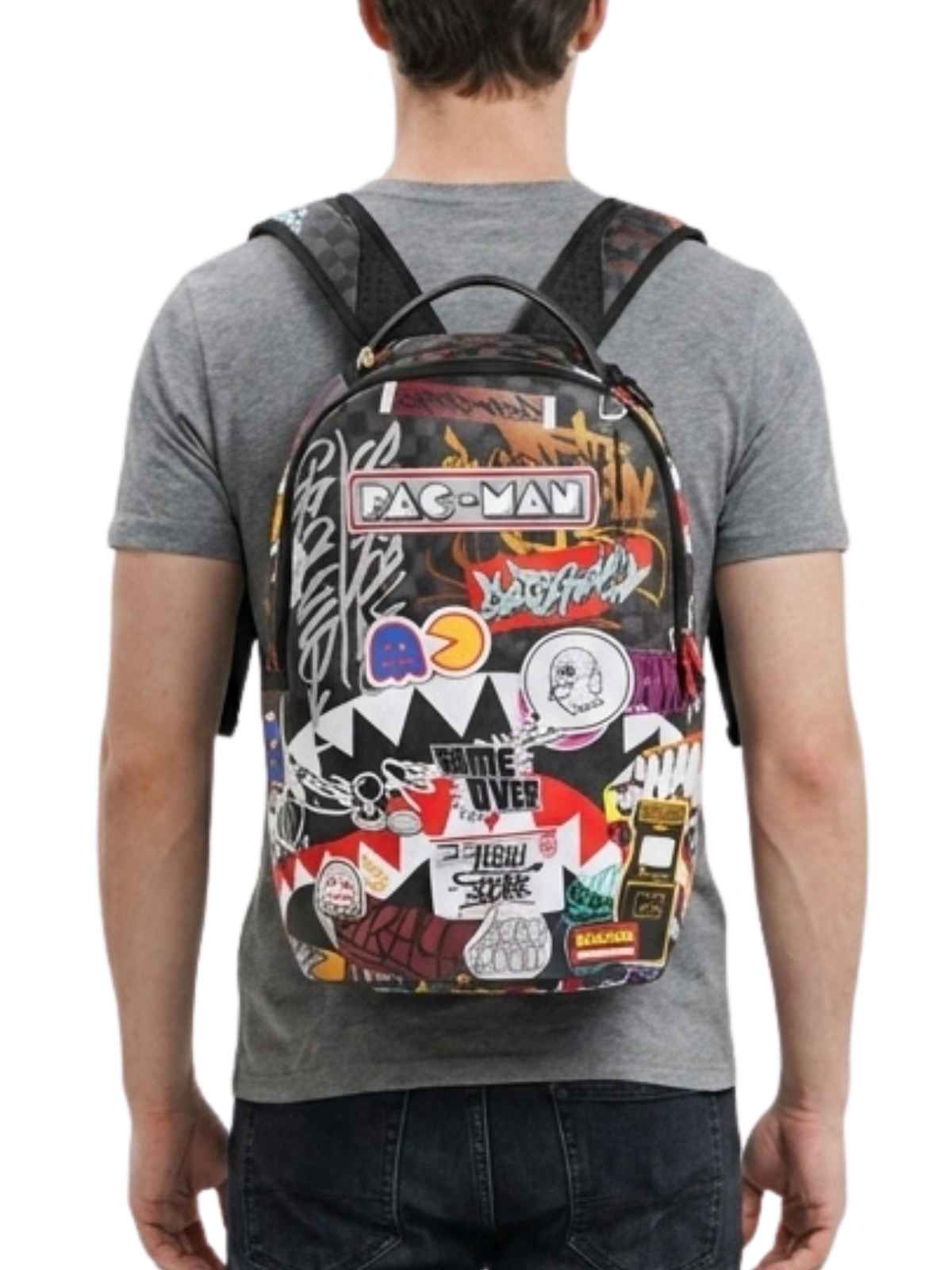 Sprayground Pacman Stickers Dlxsv Backpack Unisex Style : 910b7820nbz