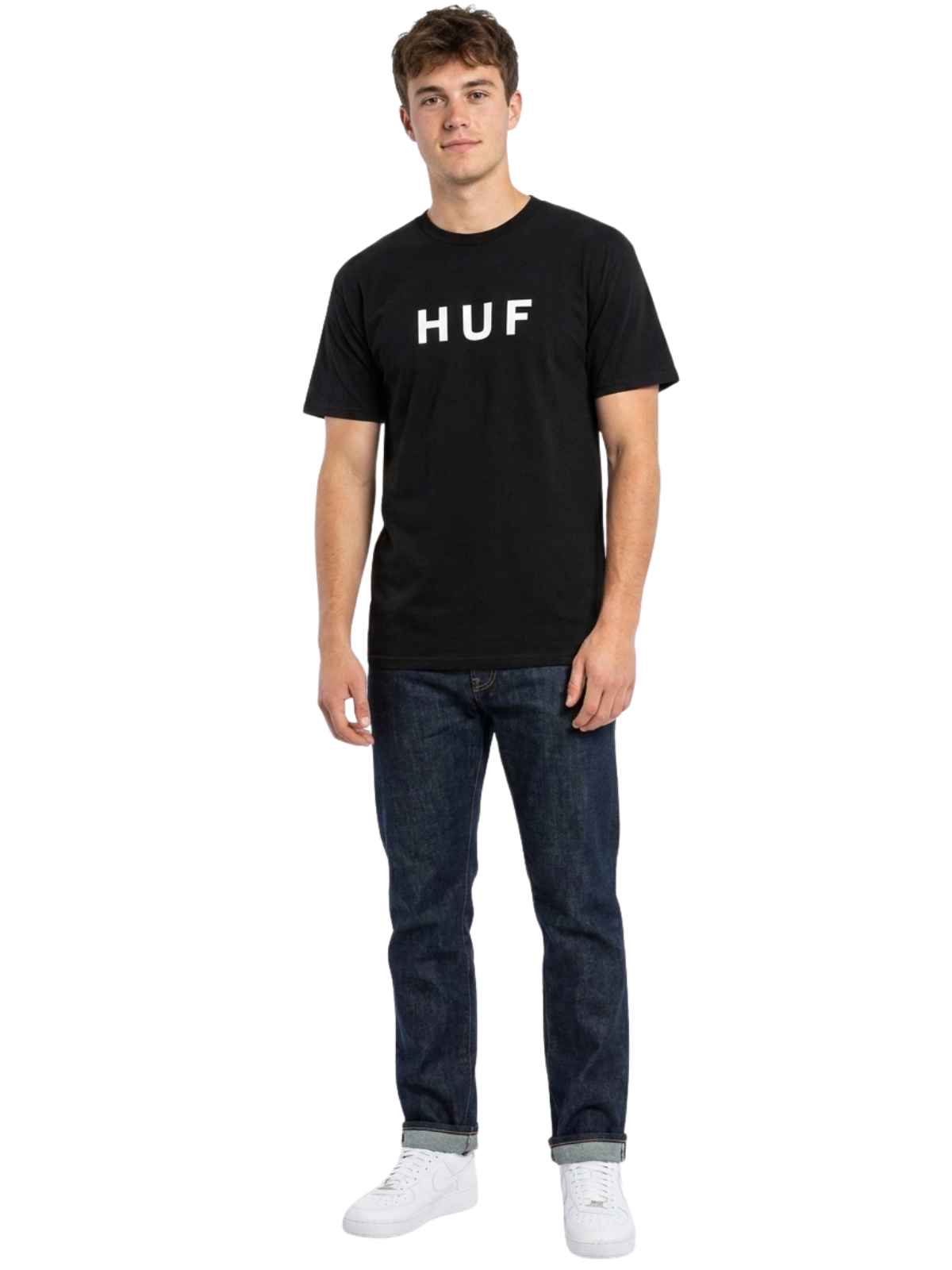 Huf Original Logo Tee Mens Style : Tsbsc111-BLACK