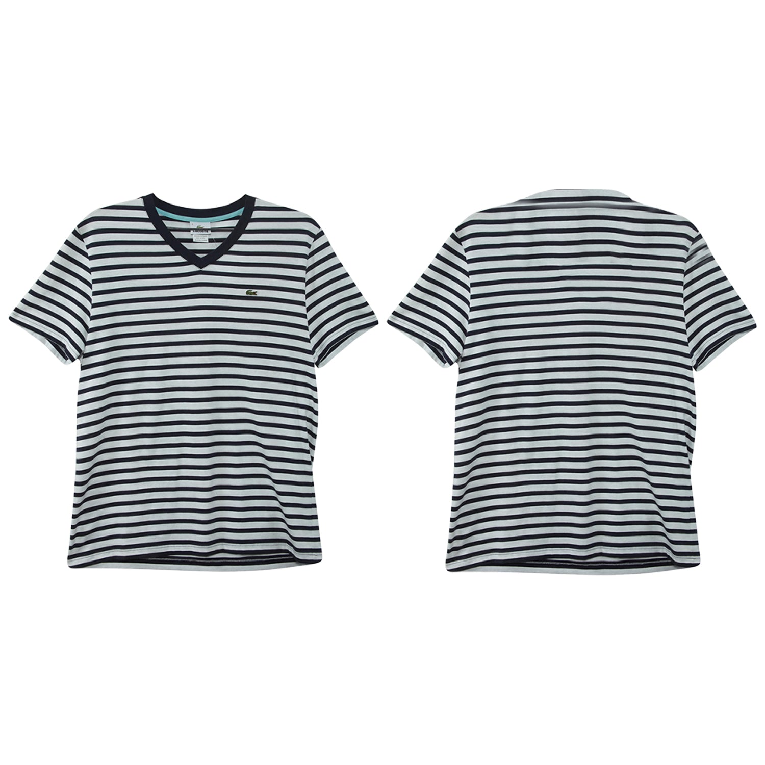 Lacoste Short Sleeved V Neck Striped T-shirt Mens Style : Th1699-51