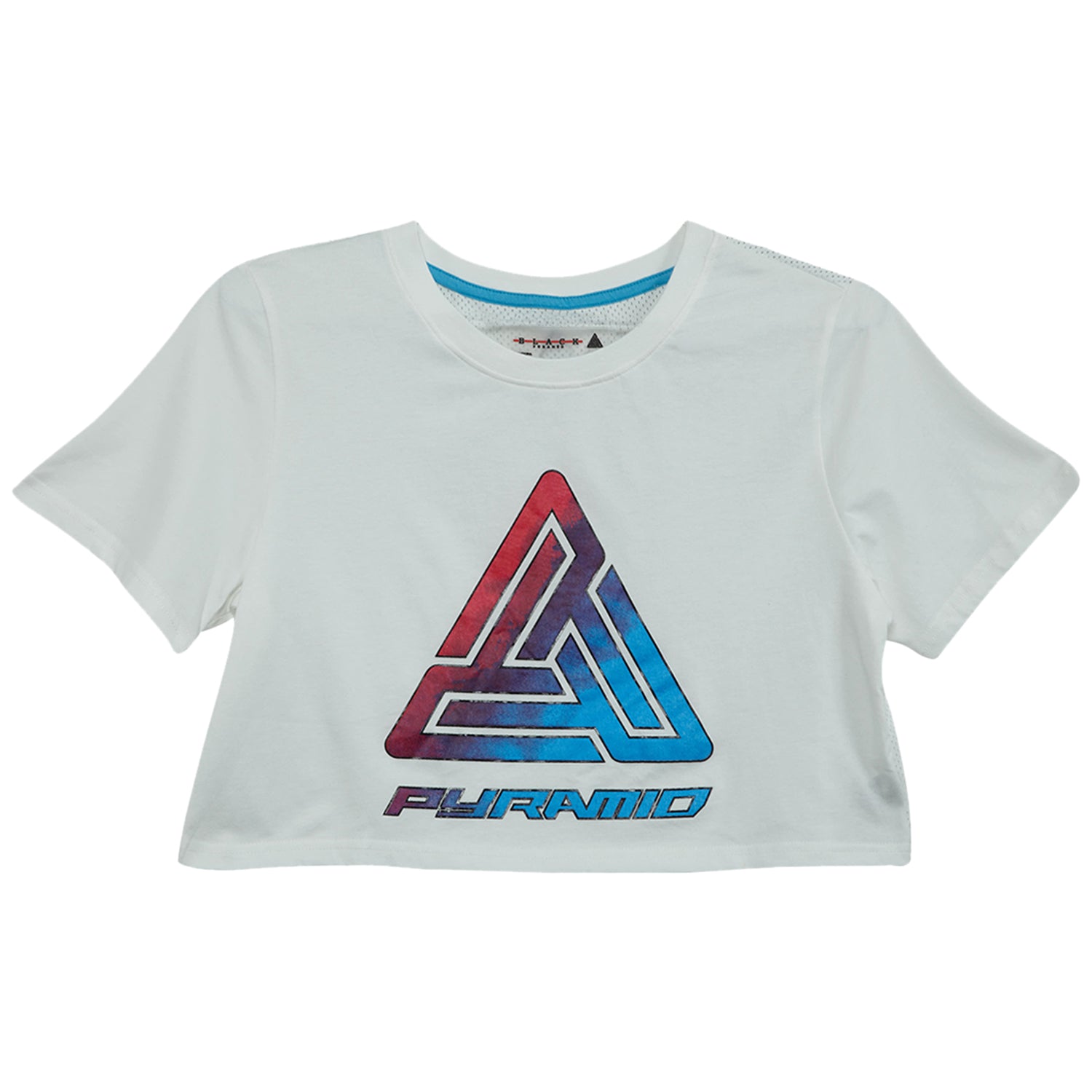 Black Pyramid Ombre Logo Crop Tee Womens Style : Ywa870031-WHT