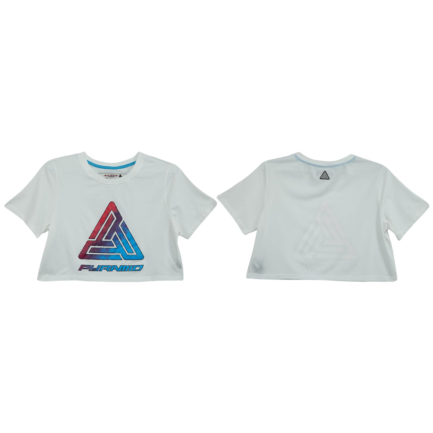 Black Pyramid Ombre Logo Crop Tee Womens Style : Ywa870031-WHT