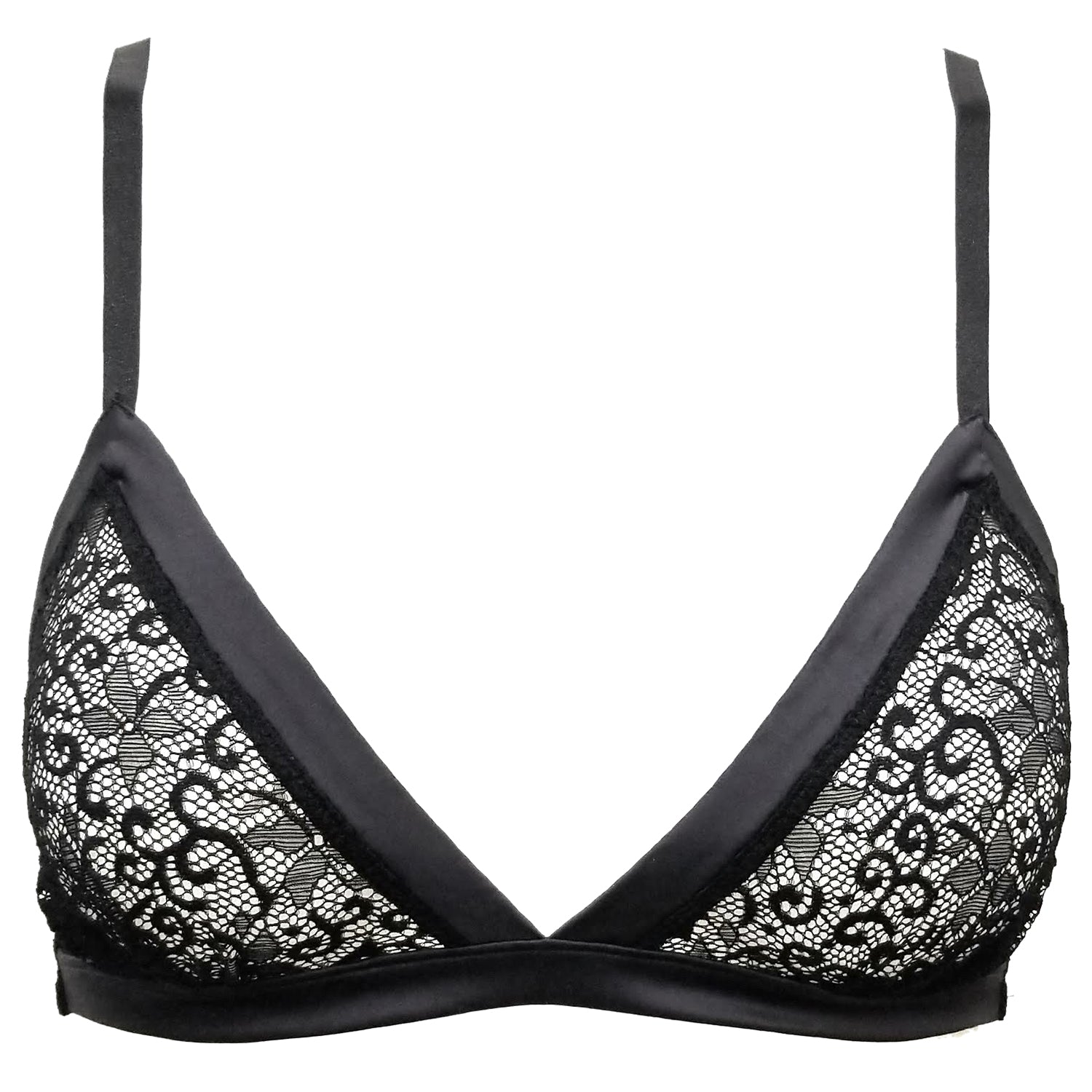 La Perla Sophia Silk Trim Triangle Black Bralette Womens Style : 906010 - 0002