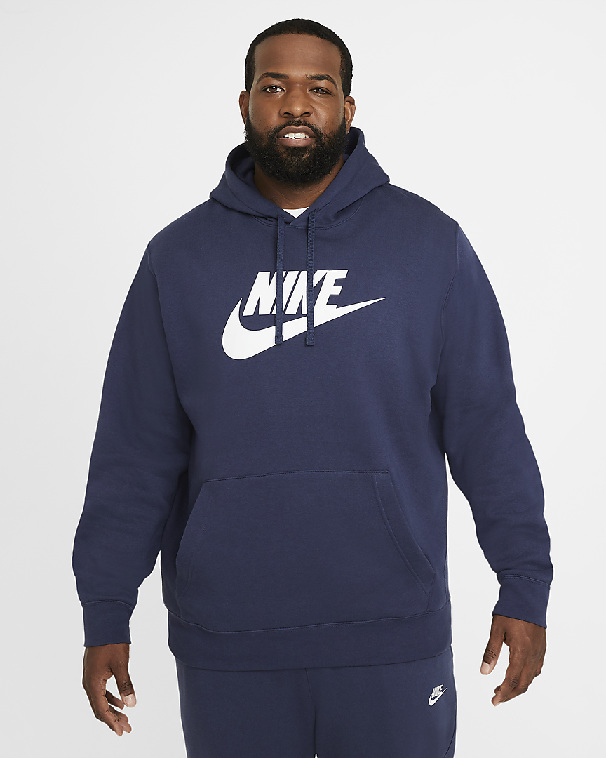 Nike Sportswear Club Fleece Pullover Hoodie Midnight Navy/Midnight Navy/White