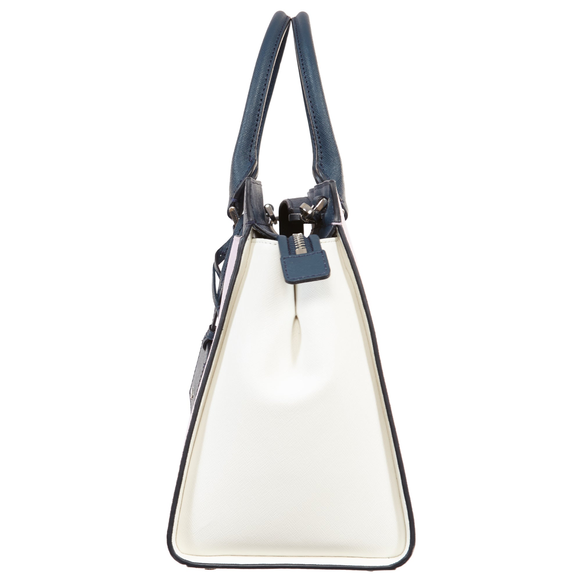 Kate Spade Cameron Convertible Satchel Large Lavender/Bright White/Petrol Blue