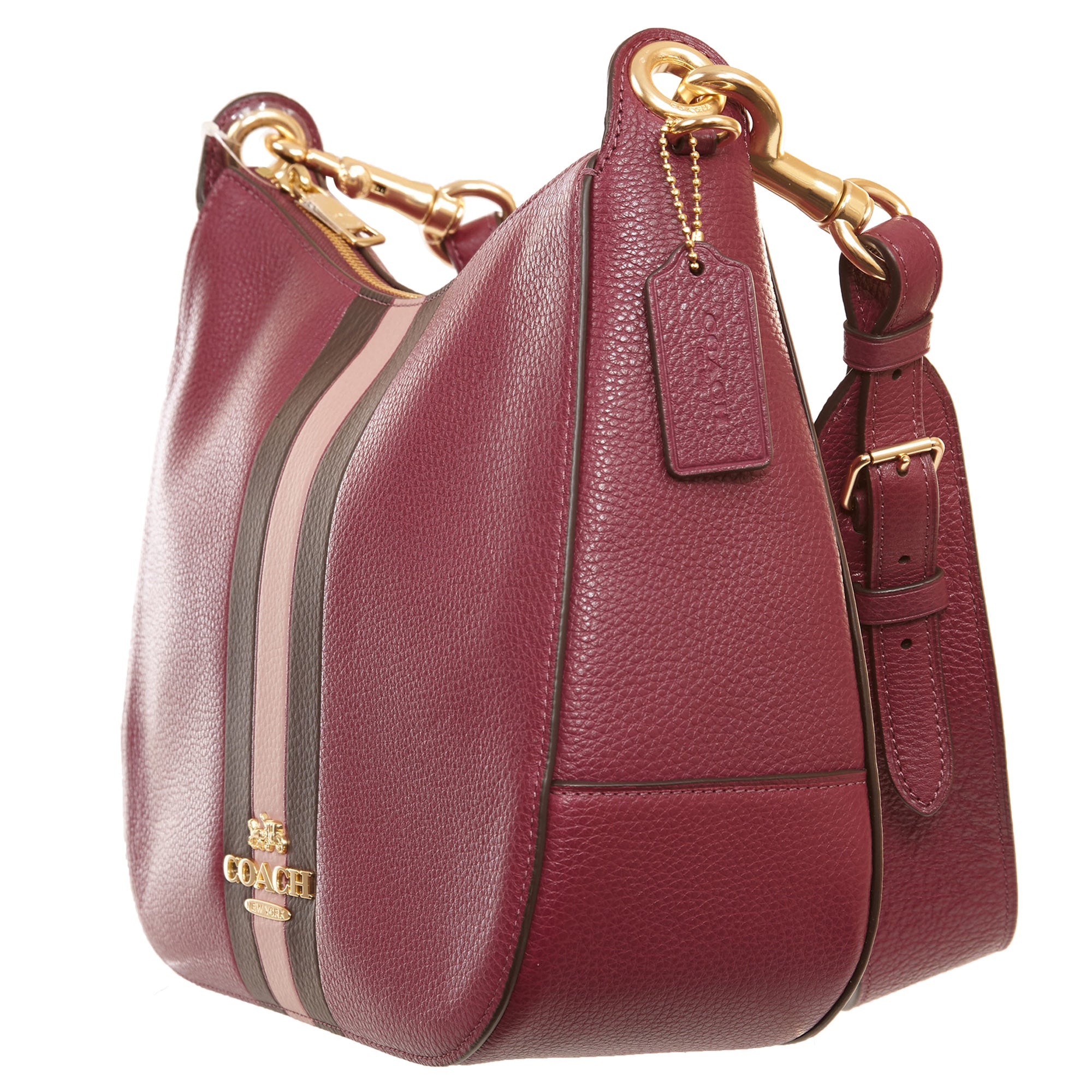 Coach Jes Hobo Varsity Stripe Shoulder Bag Womens Style : F80643