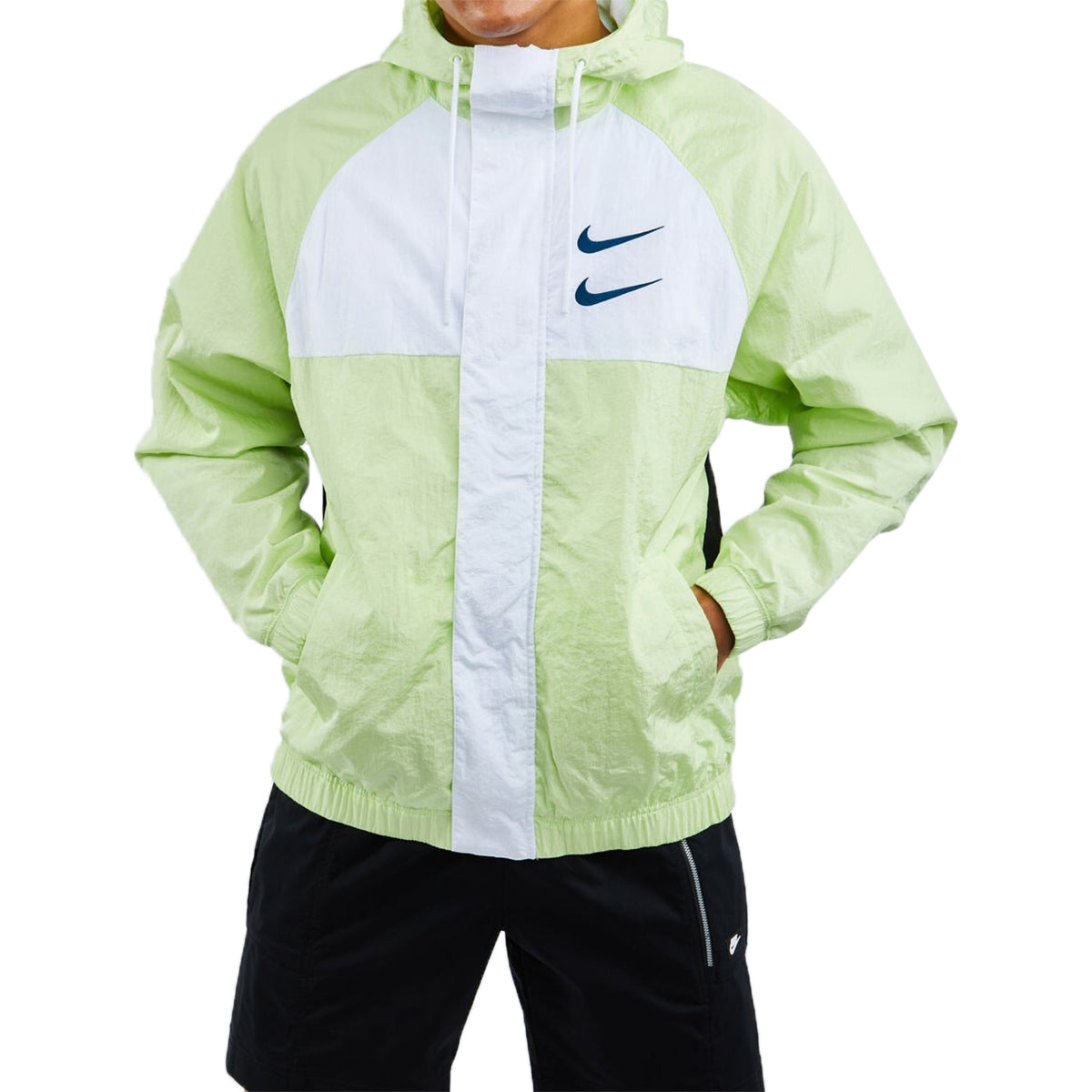 swoosh woven hooded jacket