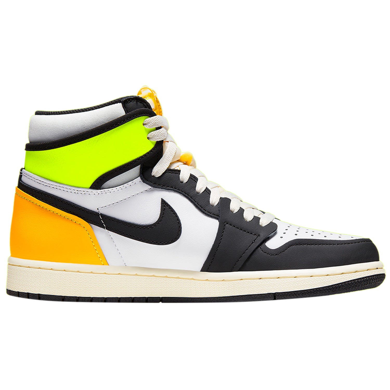 Jordan 1 Retro High White Black Volt University Gold