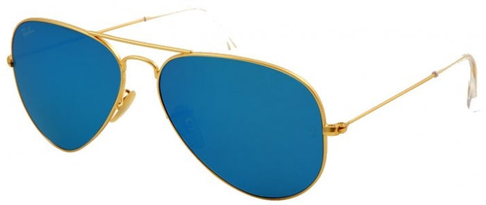 Ray-Ban RB 3025 112/17 Metal Aviator Gold / Blue Mirror Lens Rayban