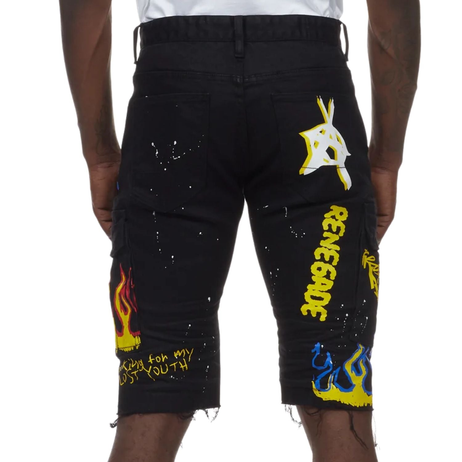 Smoke Rise Graffiti Twill Cargo Short Mens Style : Sts21284