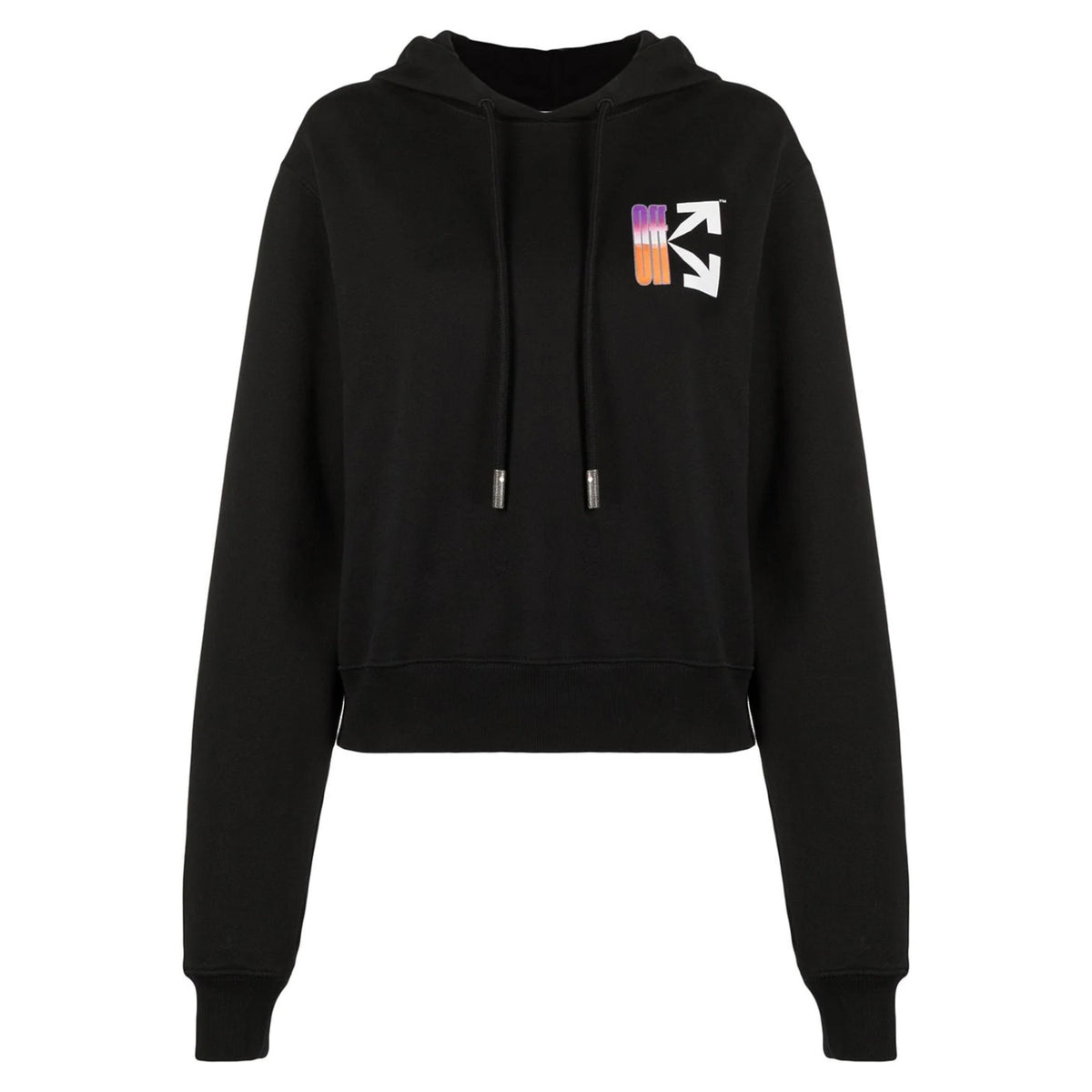 Off-white Gradient Crop Hoodie Black Multicolor Off-white Mens Style : Owbb016r21jer0011084