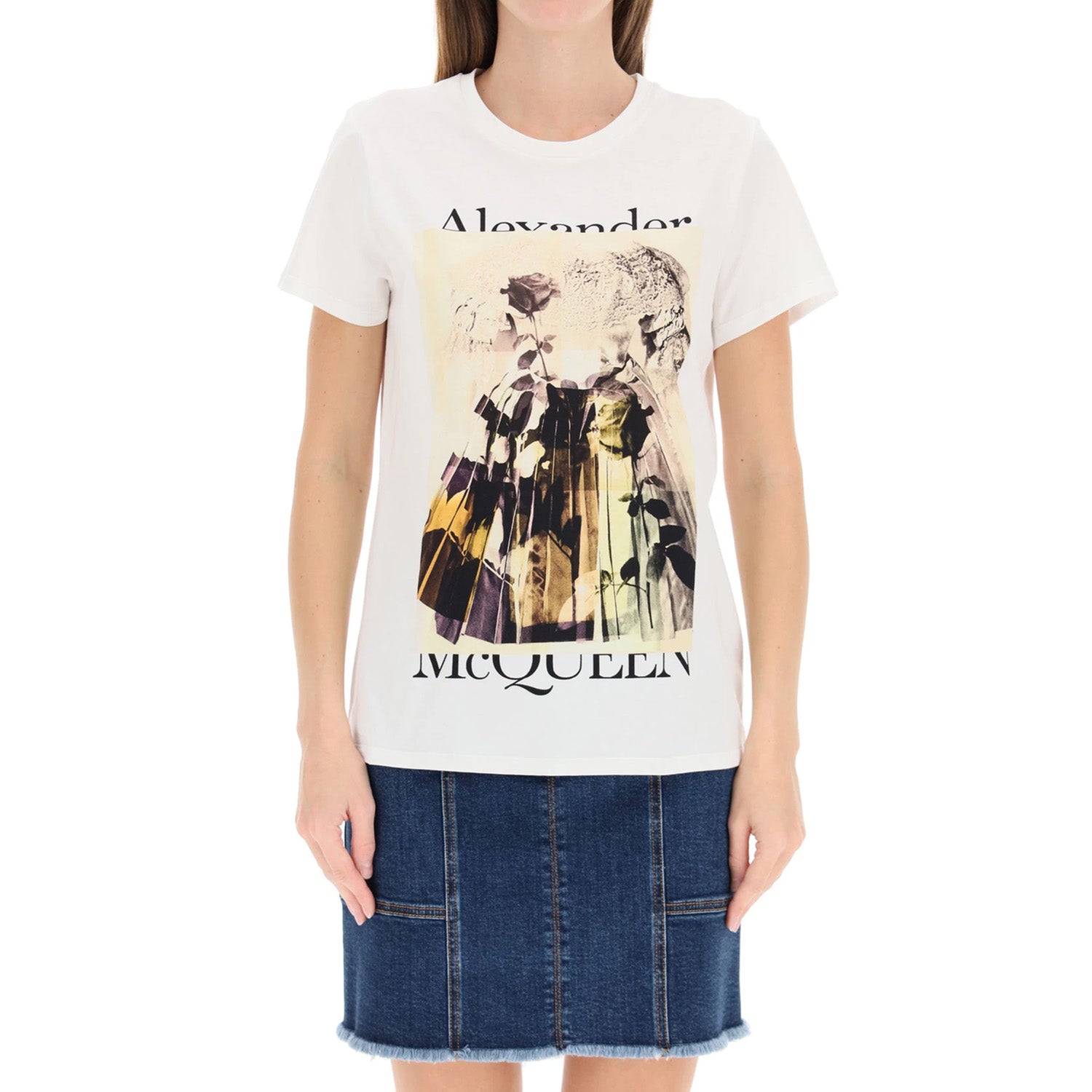 Alexander Mcqueen Alexander Mcqueen Tromp Oeil T-shirt Womens Style : 651375.qzacl