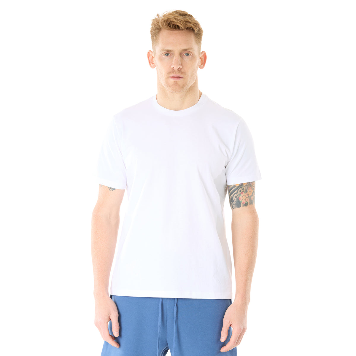 G WEST MENS SOLID CREW NECK TEE - WHITE