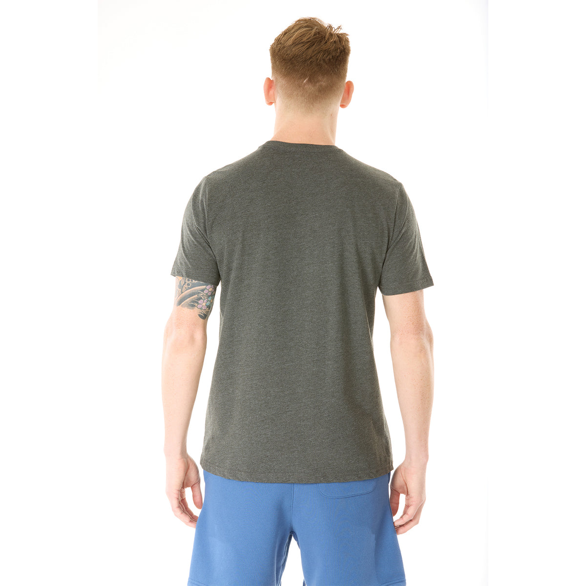 G WEST MENS SOLID CREW NECK TEE - CHARCOAL