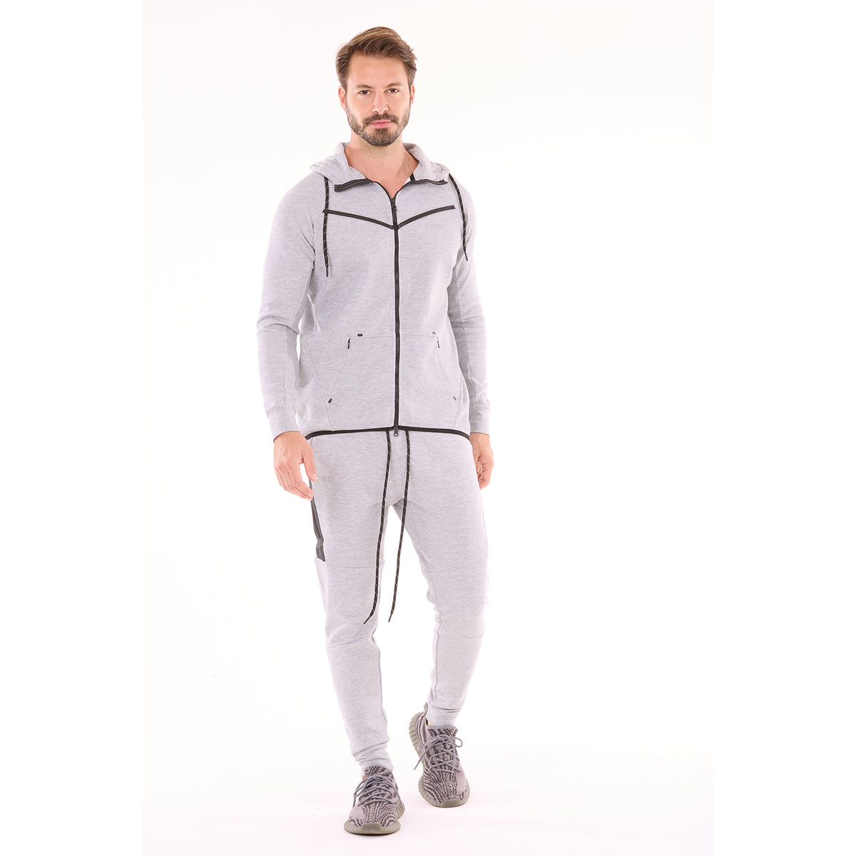 G WEST MENS TECH FLEECE JOGGER PANTS - GREY