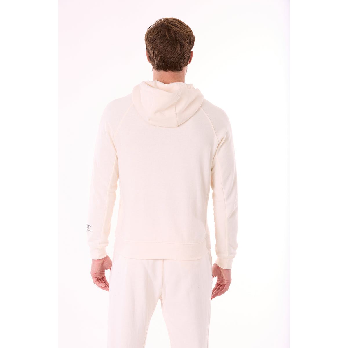 G WEST MENS FLEECE ZIPPER HOODIE - WHISPER WHITE