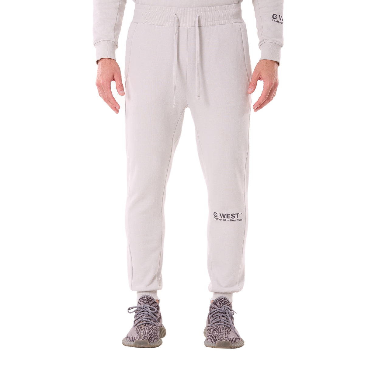 G WEST MENS FLEECE JOGGER PANTS - STORMY GRAY