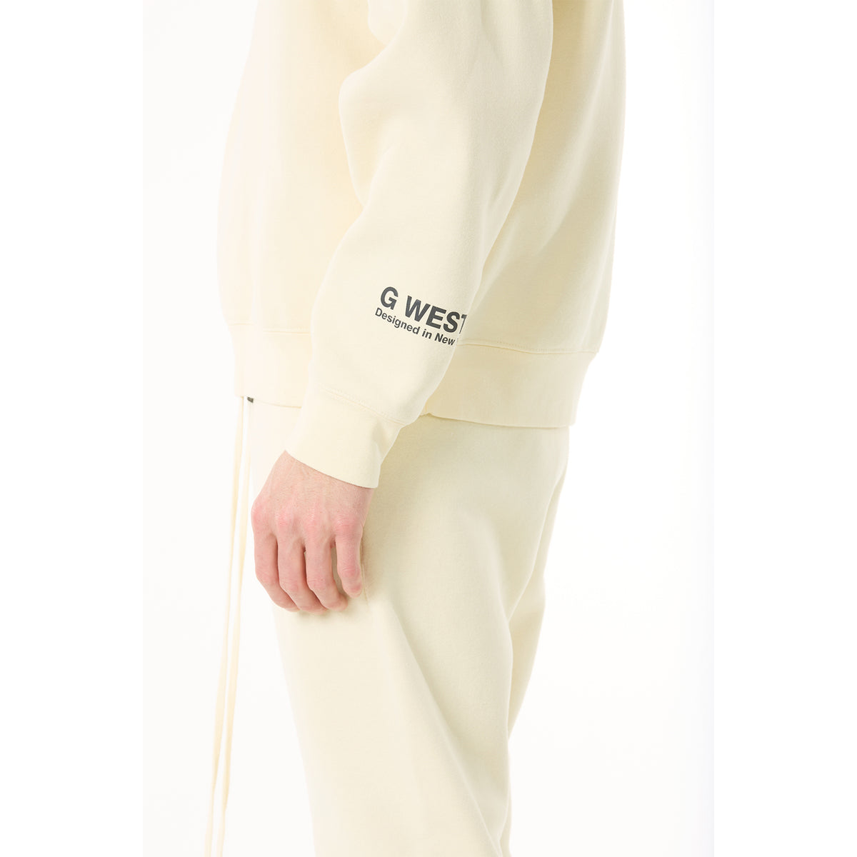 G WEST MENS LIFESTYLE PREMIUM CREW NECK SWEATSHIRT - CLOUD CREAM