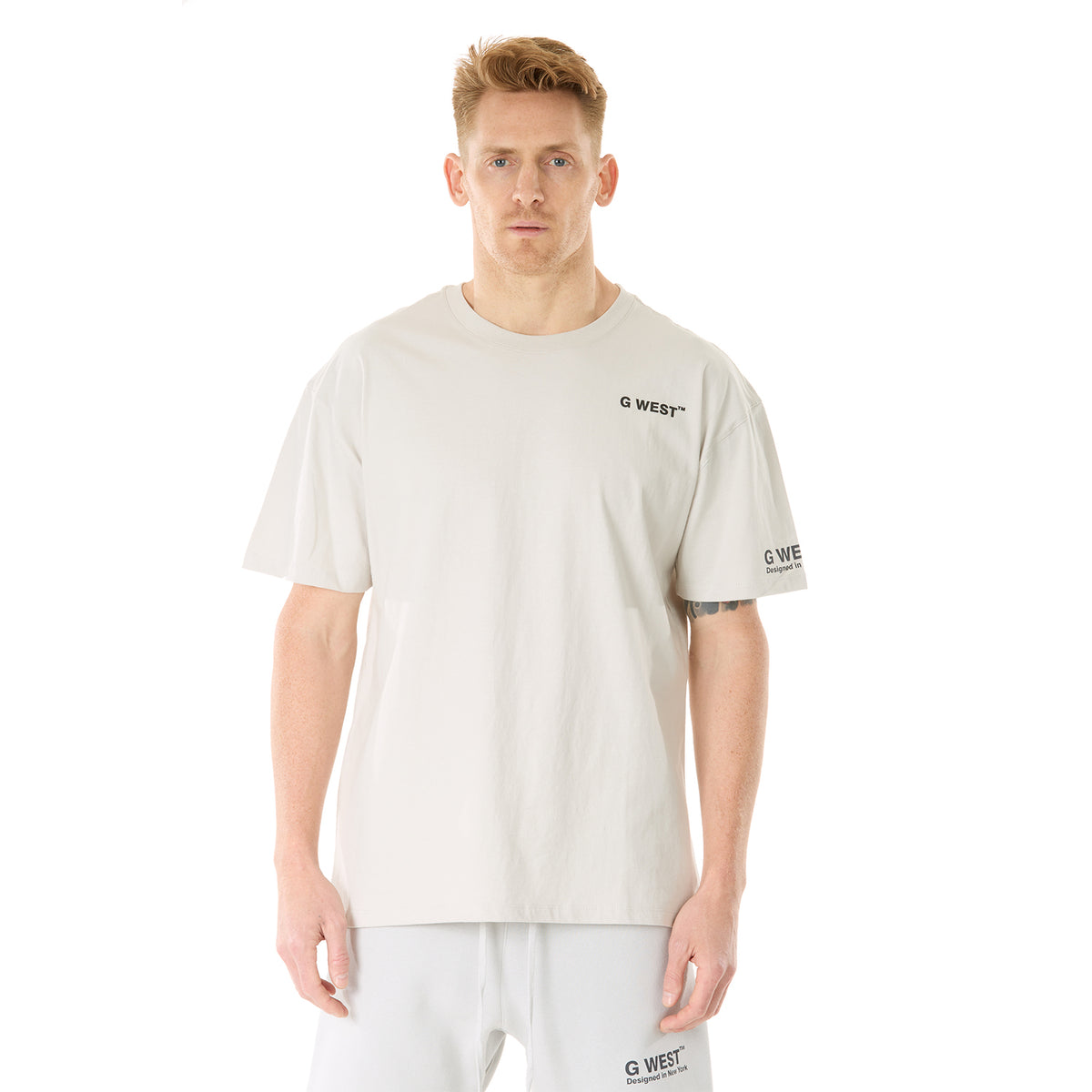 G WEST MENS LIFESTYLE PREMIUM T-SHIRT - GRAY VIOLET