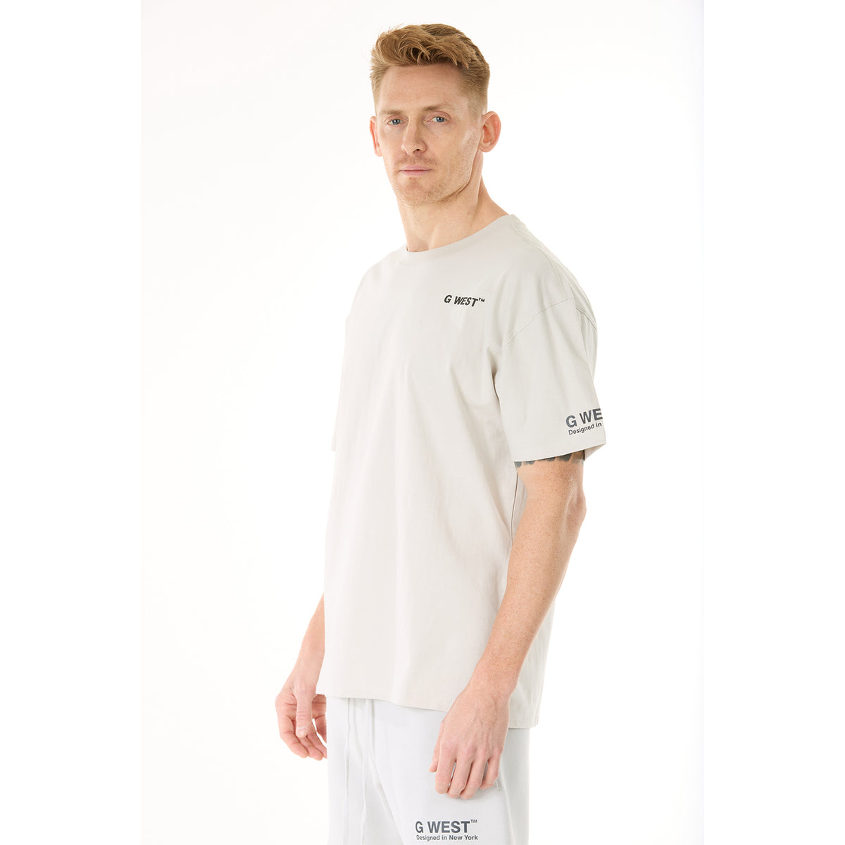 G WEST MENS LIFESTYLE PREMIUM T-SHIRT - GRAY VIOLET