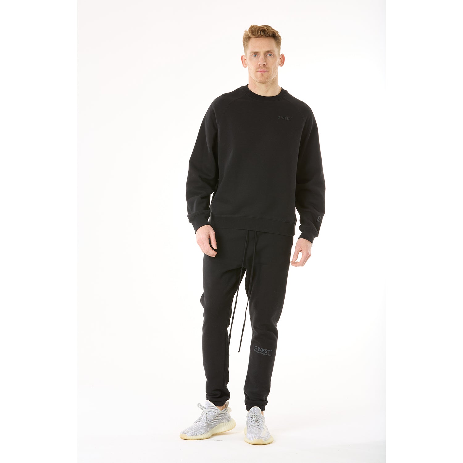 G WEST MENS LIFESTYLE PREMIUM JOGGER PANTS - JET BLACK
