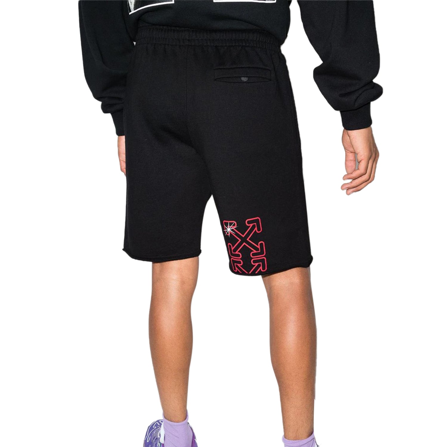 Off-white Starred Arrow Sweatshorts Mens Style : Omci006f21fle0051025