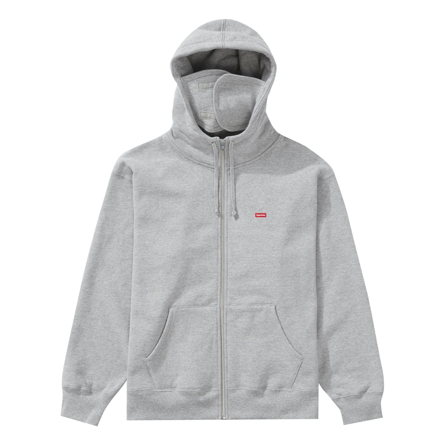 Supreme Small Box Facemask Zip Up Hooded Sweatshirt (FW21) Heather Grey