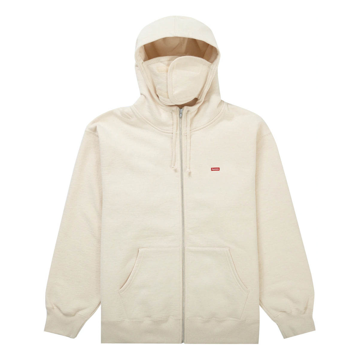 Supreme Small Box Facemask Zip Up Hooded Sweatshirt (FW21) Natural