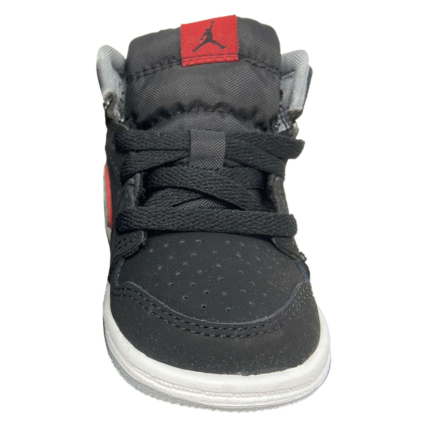 Jordan 1 Mid Black Particle Grey Gym Red (TD)