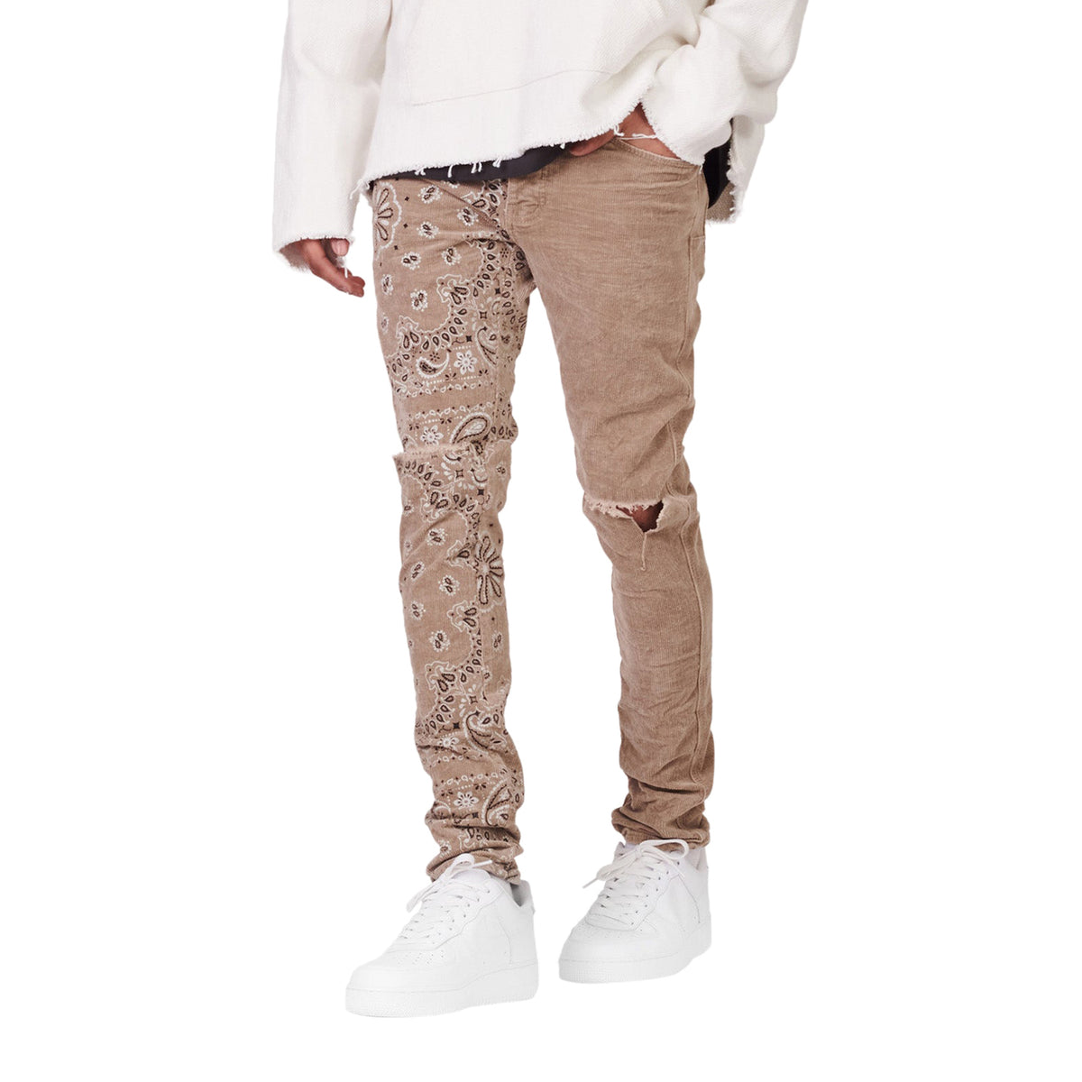 Purple-brand Corduroy Bandana Jeans Mens Style : P001-cbpt222