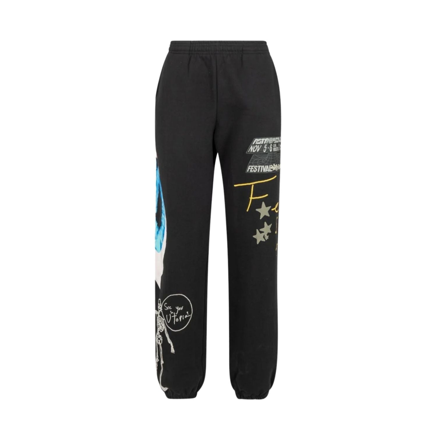 Travis Scott Astrofest Festival 2021 Black Eye Sweatpants Mens Style : Af21-bp23