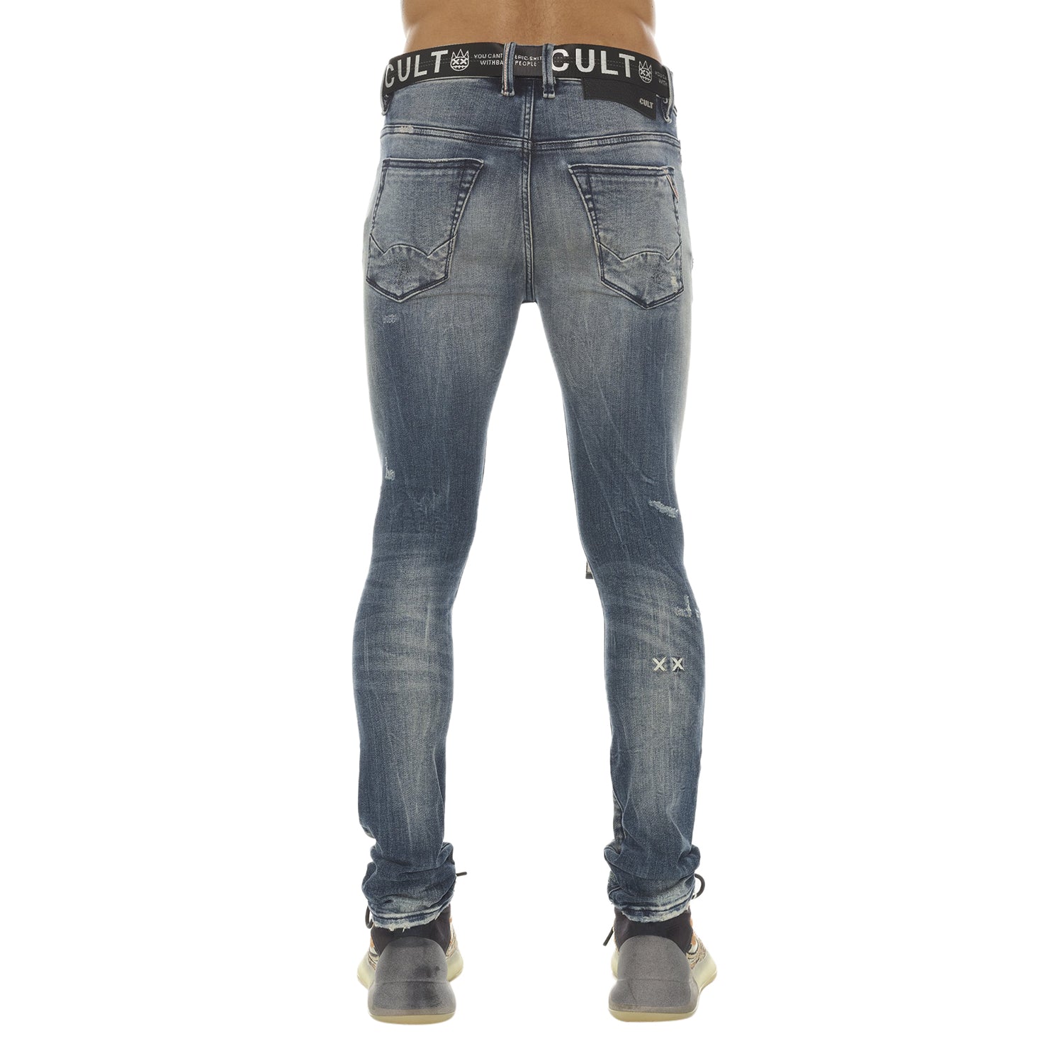 Cult Of Individuality Punk Super Skinny Stretch With Black Belt Mens Style : 622a1-ss04p