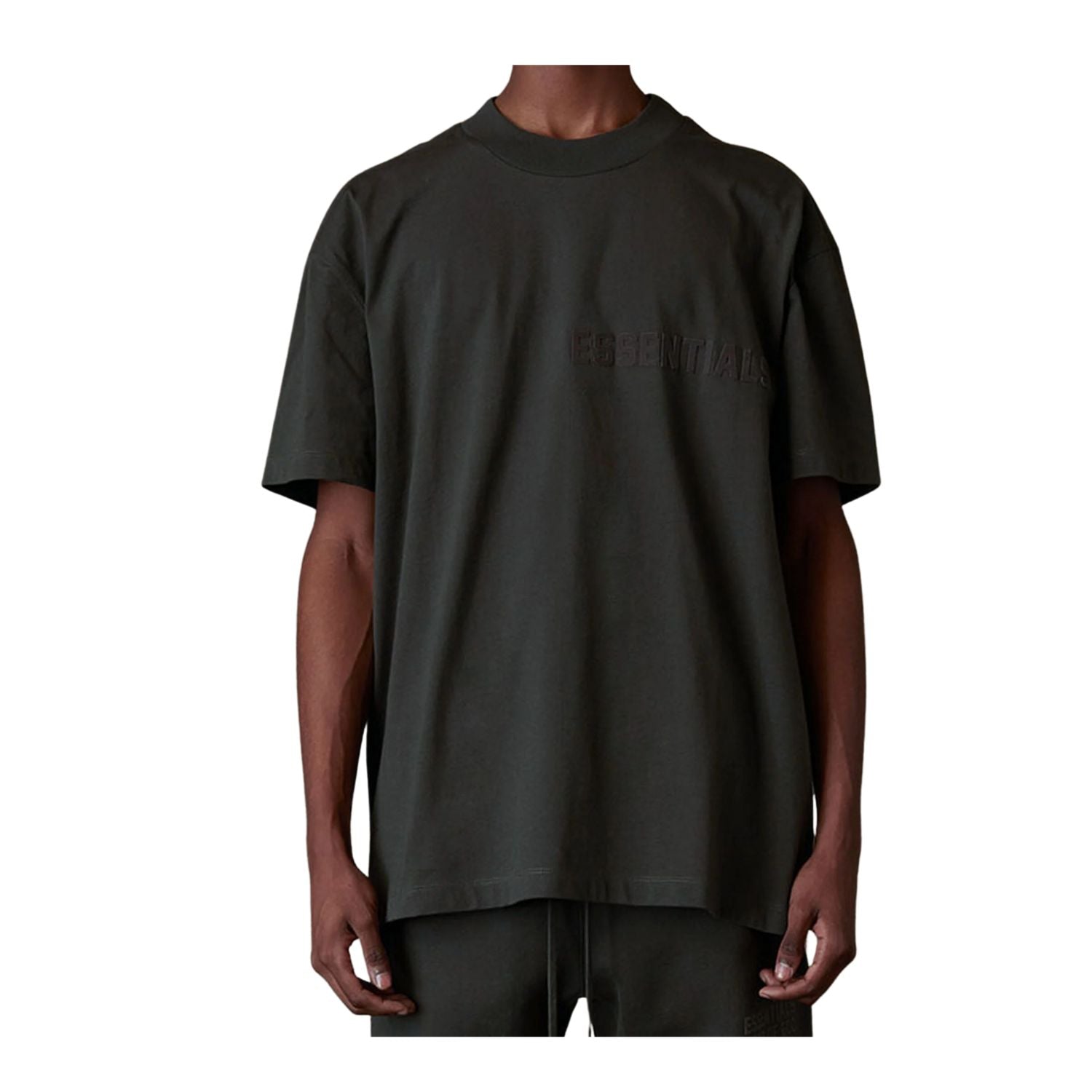 Essentials Fear Of God Mens Off Black T-shirt Mens Style : Fgmt6014
