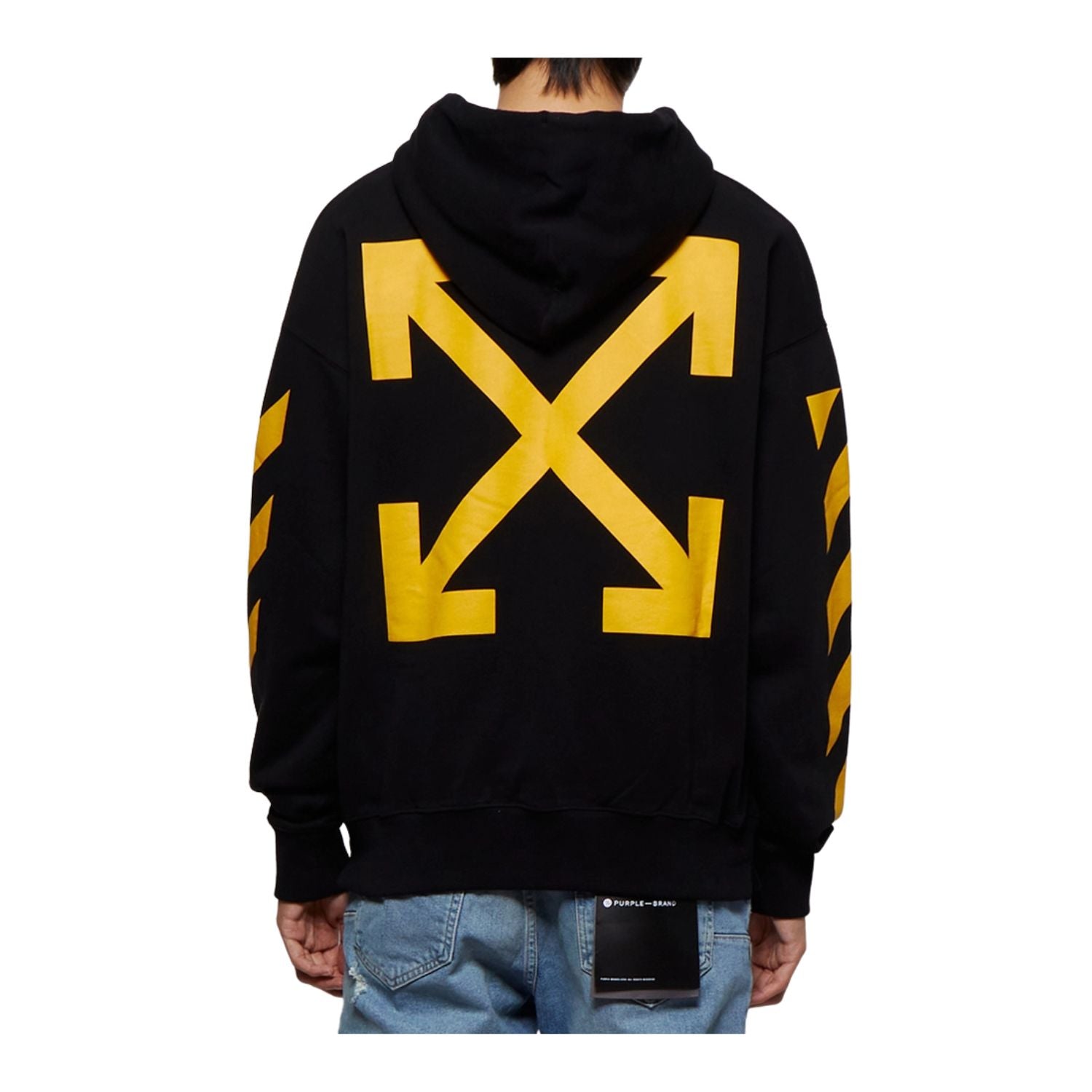 Off-white Diagonal Arrow Caravaggio St Fran Slim Hoodie Mens Style : Ombb097c99fle01