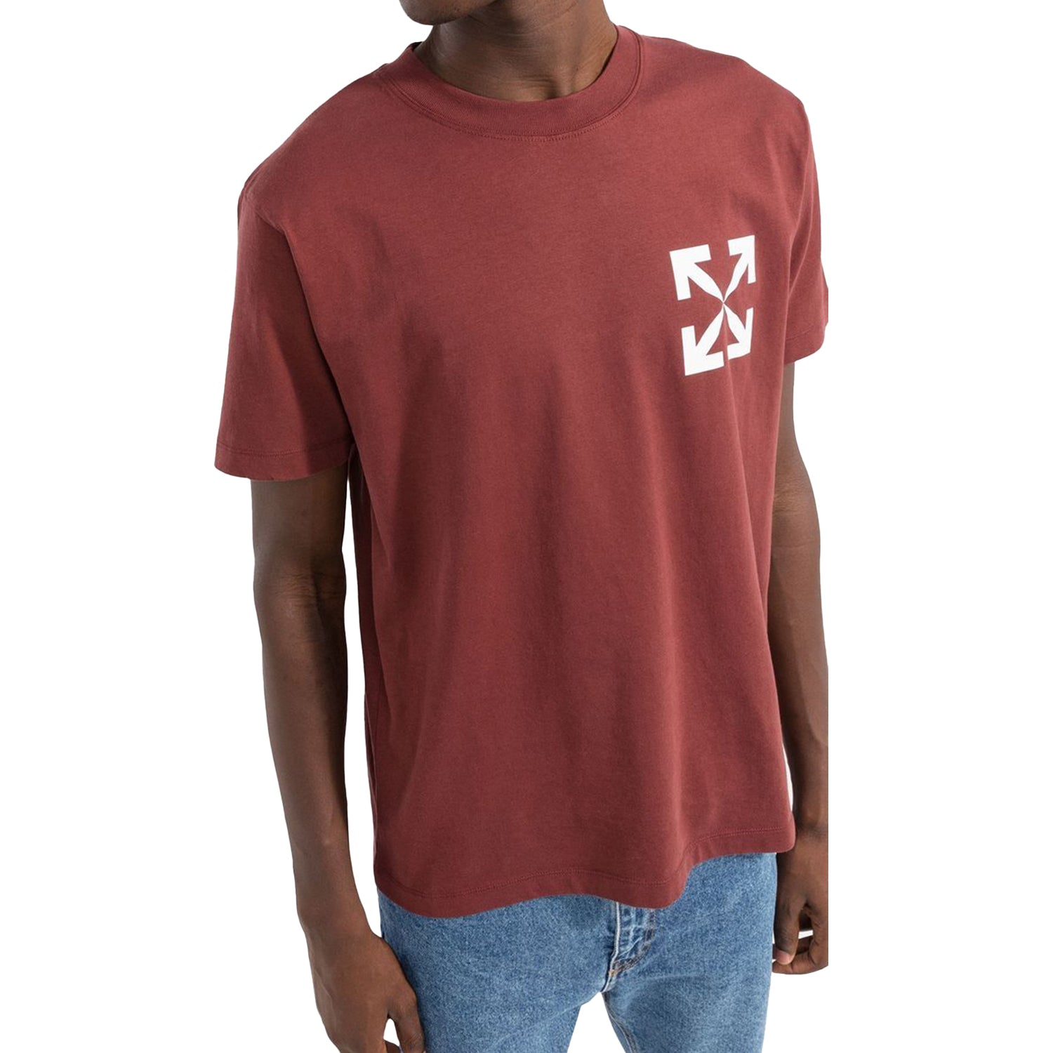 Off-white Single Arrow Slim S/s Tee Mens Style : Omaa027f22jer00