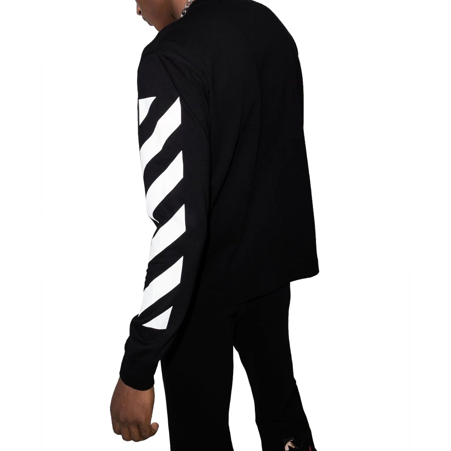 Off-white Diag Helvetica Skate L/s Tee Mens Style : Omab064c99jer00