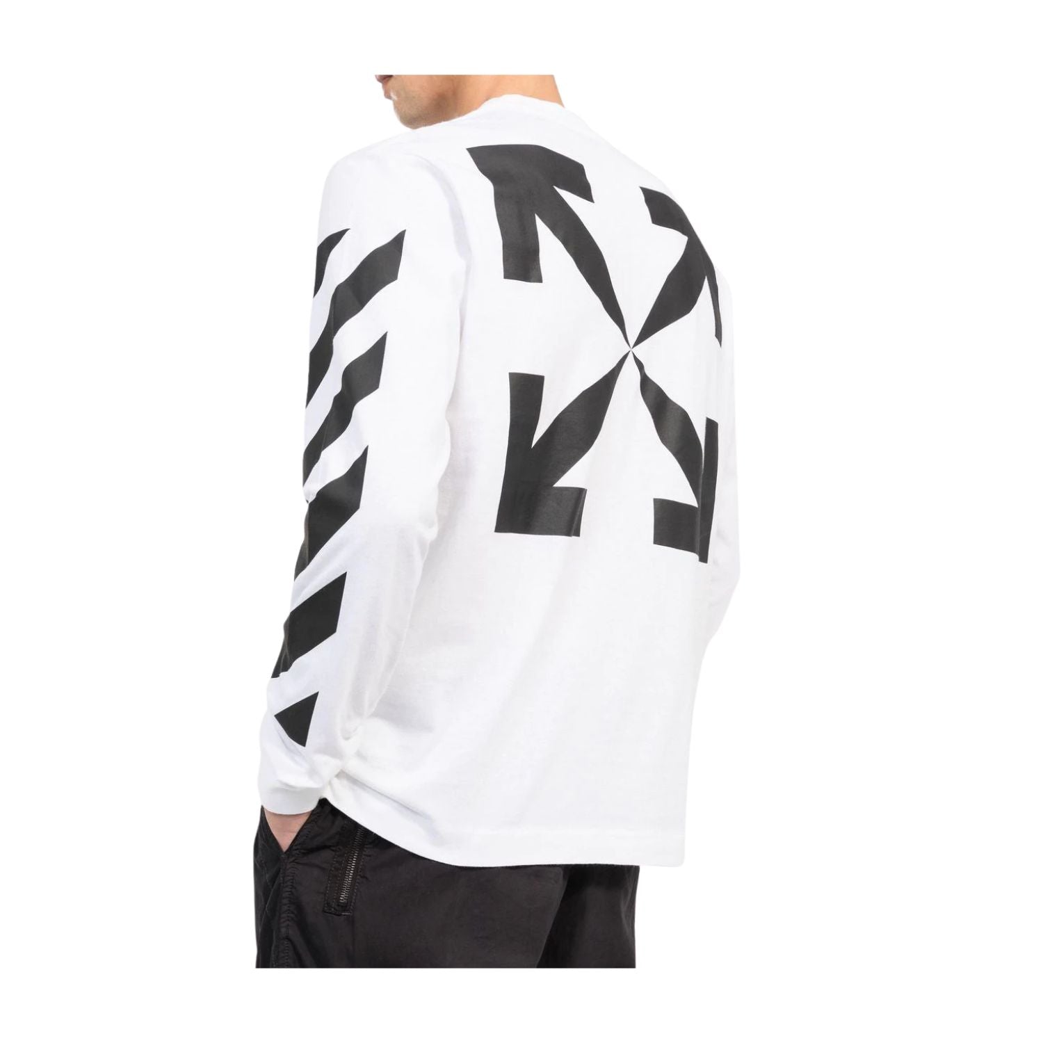 Off-white Diag Arrow Skate L/s Tee Mens Style : Omab064c99jer01