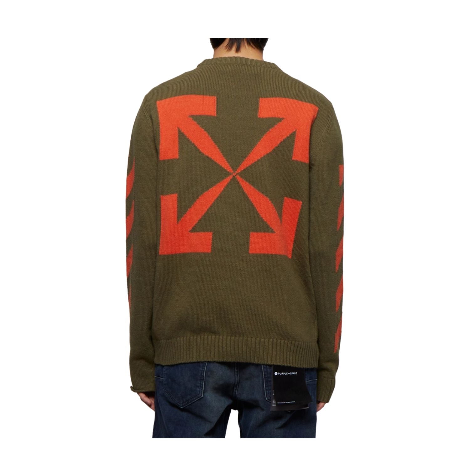 Off-white Diagonal Arrow Knit Crewneck Mens Style : Omhe023f22kni00