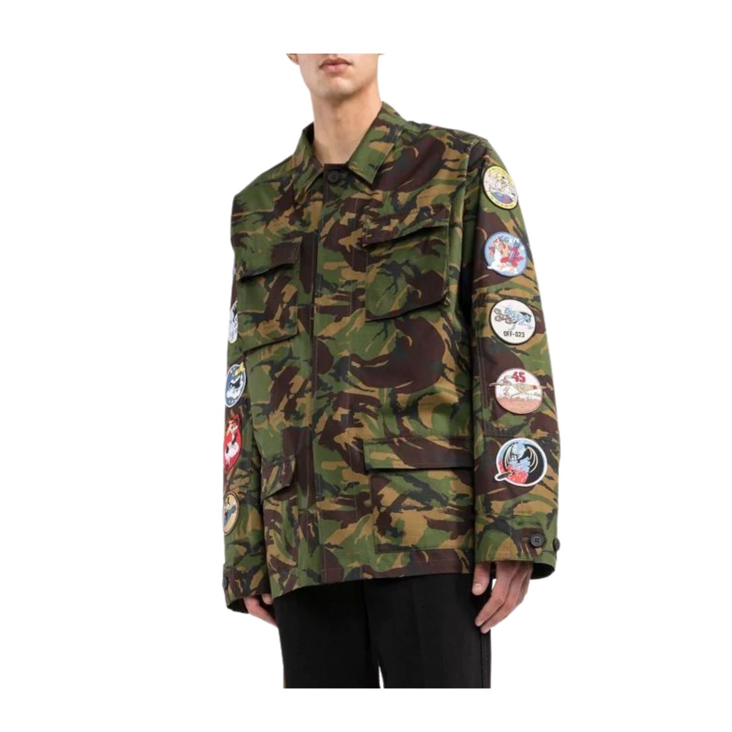 Off-white Camou Patch Field Jacket Mens Style : Omel001c99fab00