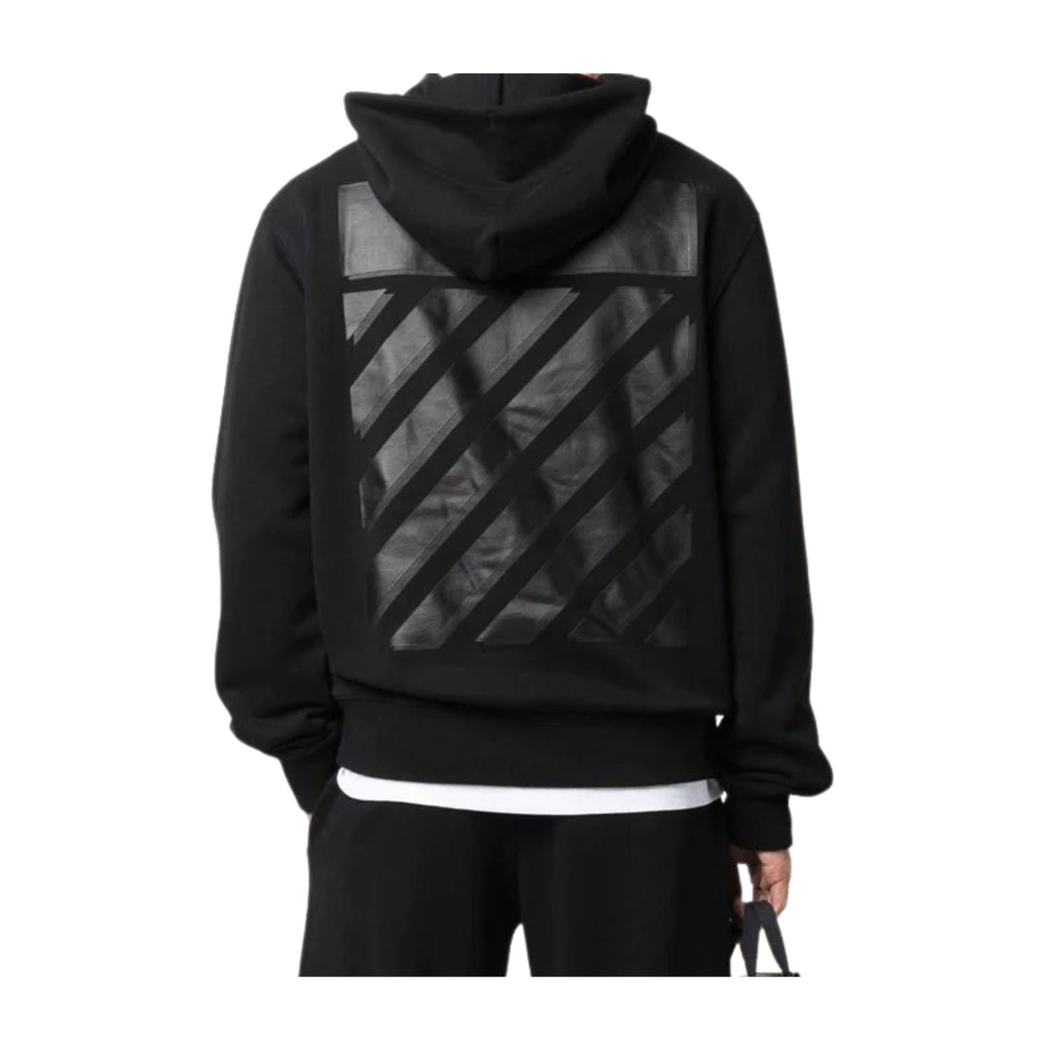 Off-white Diag Tab Slim Hoodie Mens Style : Ombb097c99fle00