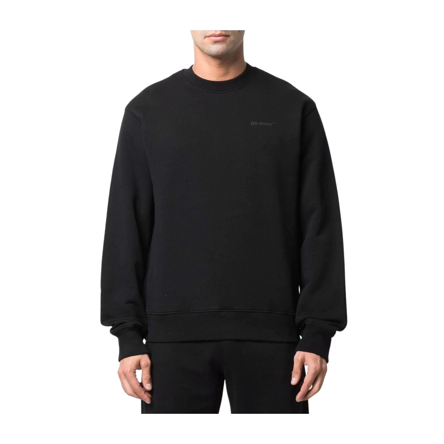 Off-white Diag Tab Slim Crewneck Mens Style : Omba057c99fle00