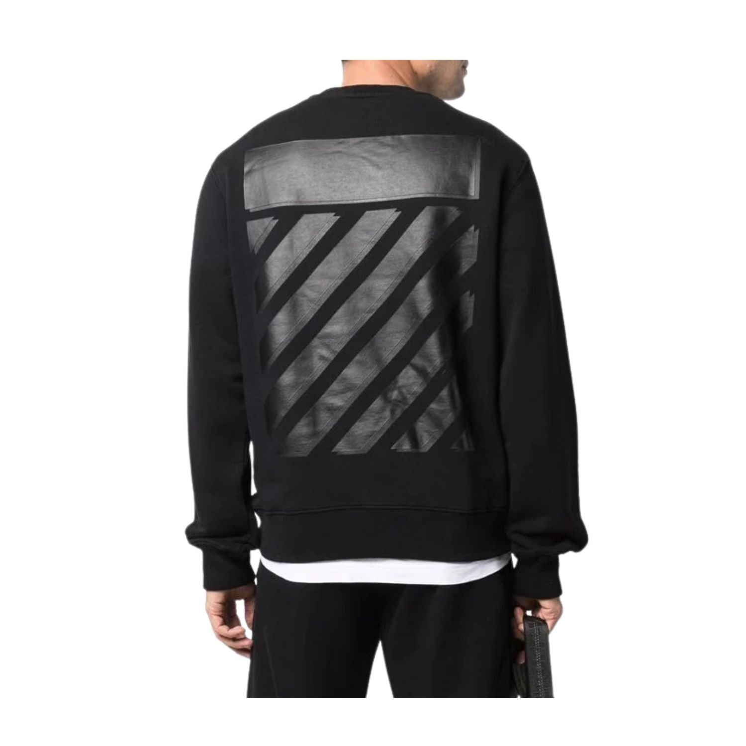 Off-white Diag Tab Slim Crewneck Mens Style : Omba057c99fle00
