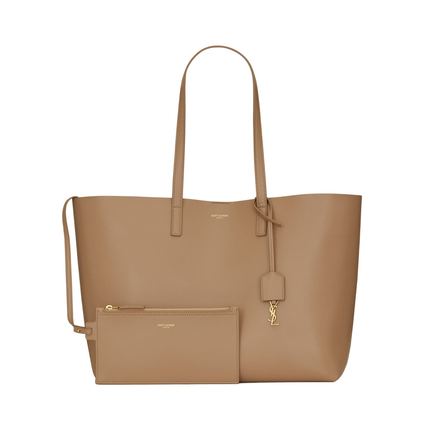 Saint Laurent Unstructured Tote Bag With Flat Leather Handles And Removable Leather Encased Metal Cassandre Charm Womens Style : 600281csv0j2346